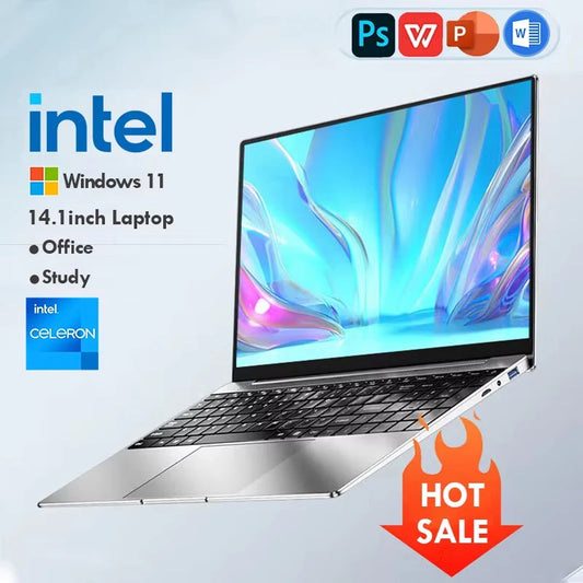 Ultra sottile Windows 11 Computer portatile 14.1" 12GB RAM 512GB 1TB SSD Intel N4000 Notebook Gamer 1920*1080 ufficio studio computer PC