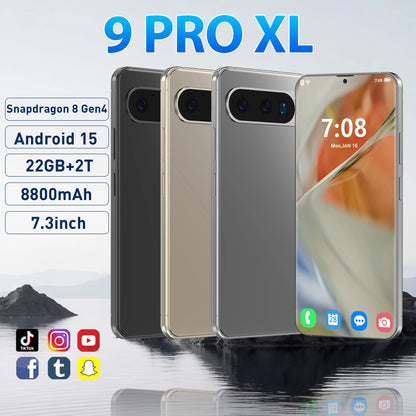 Versione globale nuovo 9 Pro XL Smartphone 7.3 FHD + 108MP 22GB + 2TB Snapdragon 8 Gen4 8800mAh 5G Dual SIM, Android 15 espandibile