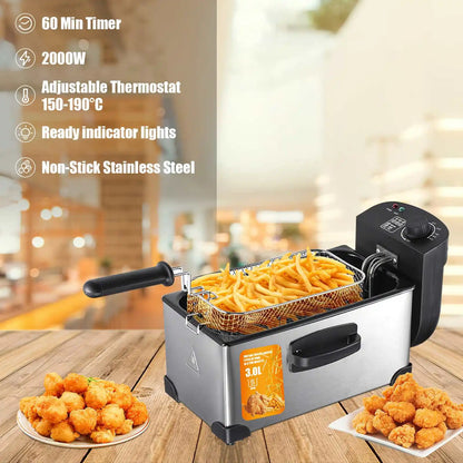 Oil Fryer House Electric Fryer Commercial Deep-fried double ticks French Fries Machine stand Fryer Constant Temperature