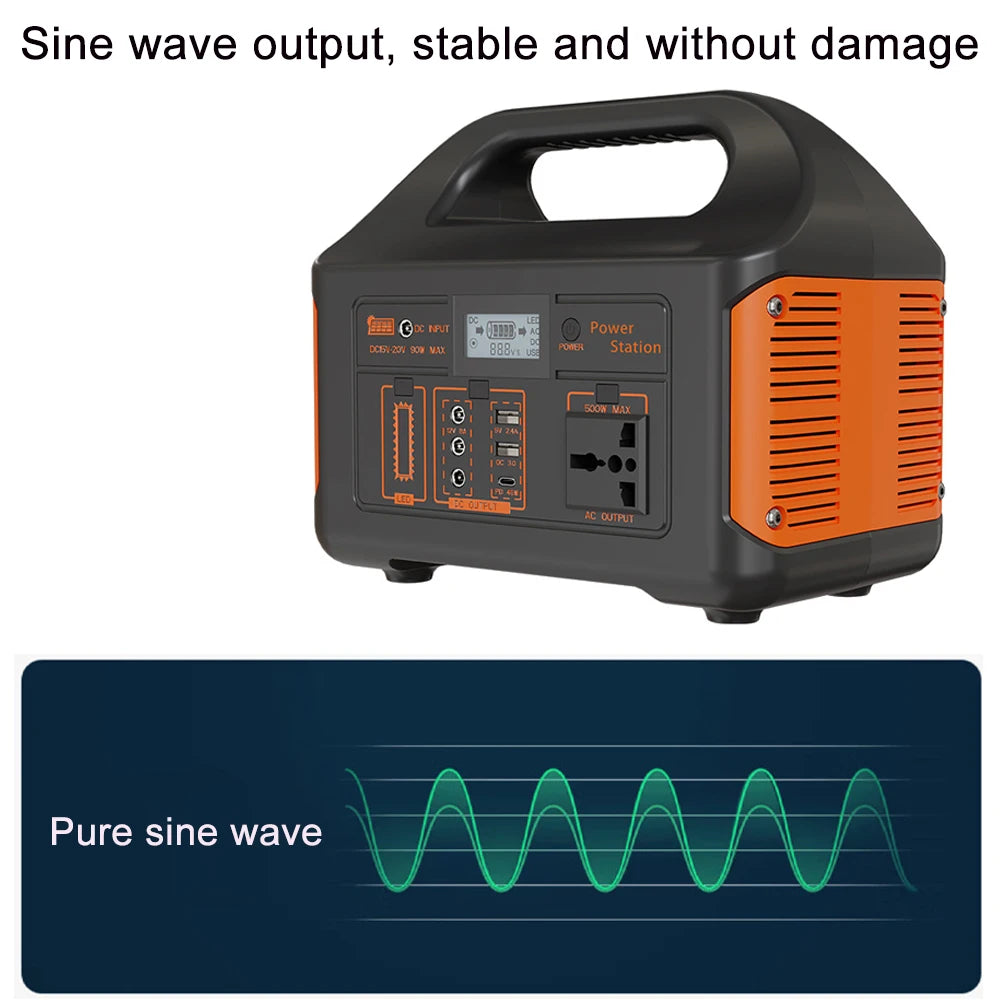 jsdsolar 100W 300W 500W Portable Power Station Pure Sine Wave Solar Generator 110V/220V UPS Camping Charging Station Power Bank