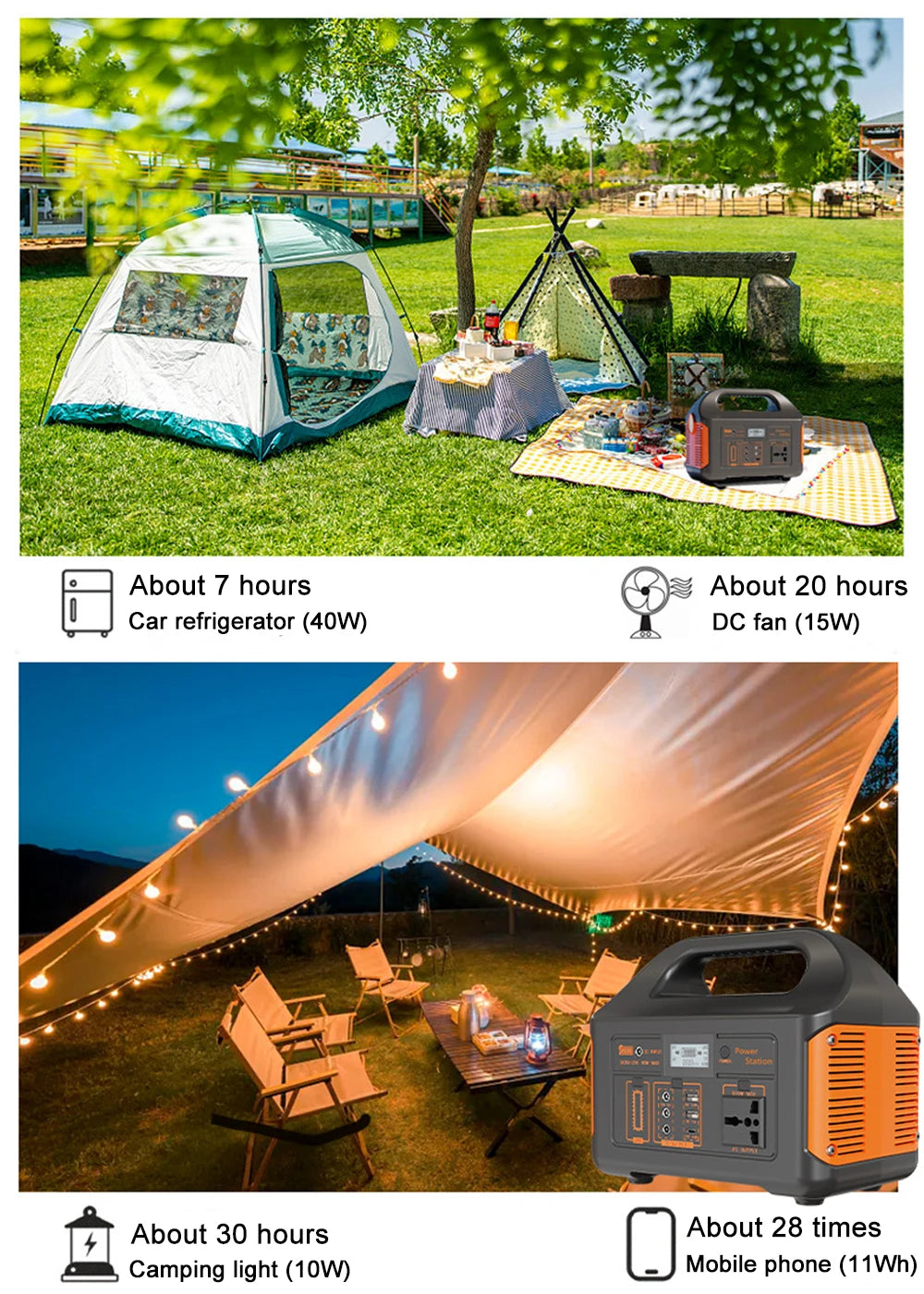 jsdsolar 100W 300W 500W Portable Power Station Pure Sine Wave Solar Generator 110V/220V UPS Camping Charging Station Power Bank