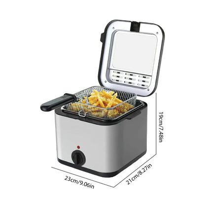1000W 2.5L Electric Deep Fryer French fry Machine Oven Oil Hot Pot Fried Chicken Grill Adjustable Thermostat Kitchen Cooking