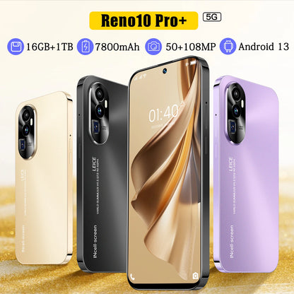 New Reno10 Pro 5G Smartphone: 7.3" HD+ Display 16GB+1TB 108MP+50MP Dual Cameras 7800mAh Battery Snapdragon 8 Gen 2 Android 13