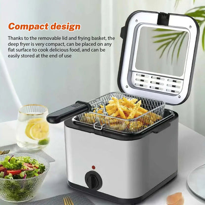 1000W 2.5L Electric Deep Fryer French fry Machine Oven Oil Hot Pot Fried Chicken Grill Adjustable Thermostat Kitchen Cooking