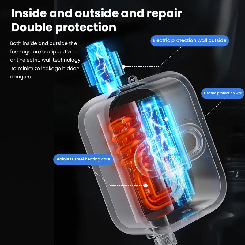 Scaldabagno istantaneo per doccia, rubinetto da bagno da 220 V, spina UE, scaldabagno digitale da 3500 W per casa di campagna, cottage, hotel