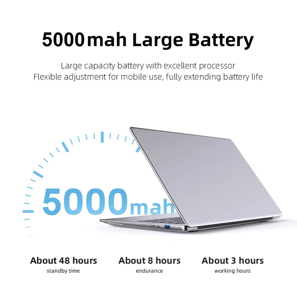 Ultra sottile Windows 11 Computer portatile 14.1" 12GB RAM 512GB 1TB SSD Intel N4000 Notebook Gamer 1920*1080 ufficio studio computer PC