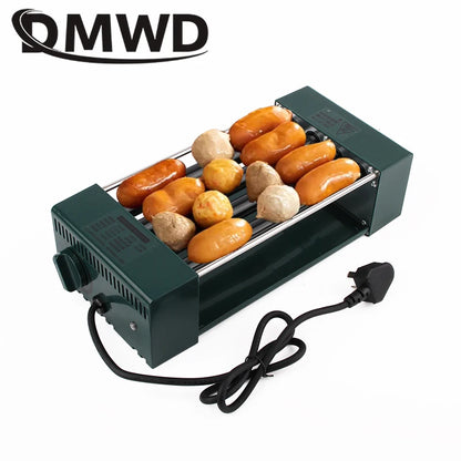 Macchina elettrica per salsicce multifunzione americana Hot Dog Kebab Roller Teppanyaki Barbecue Grill Steak DIY Hamburger Forno di cottura
