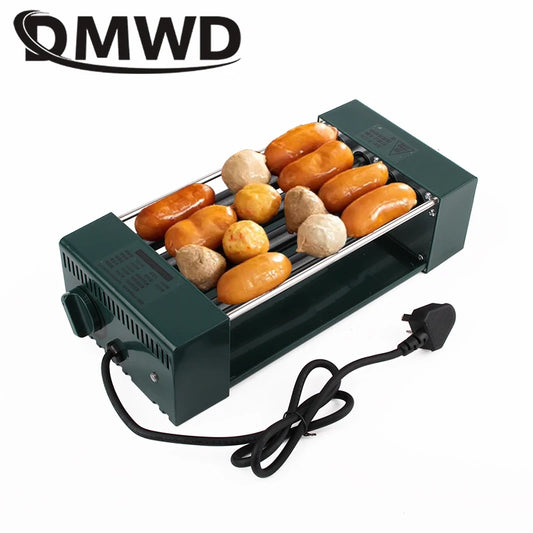 Macchina elettrica per salsicce multifunzione americana Hot Dog Kebab Roller Teppanyaki Barbecue Grill Steak DIY Hamburger Forno di cottura