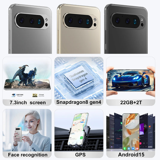 Versione globale nuovo 9 Pro XL Smartphone 7.3 FHD + 108MP 22GB + 2TB Snapdragon 8 Gen4 8800mAh 5G Dual SIM, Android 15 espandibile