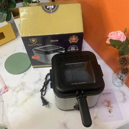 1000W 2.5L Electric Deep Fryer French fry Machine Oven Oil Hot Pot Fried Chicken Grill Adjustable Thermostat Kitchen Cooking