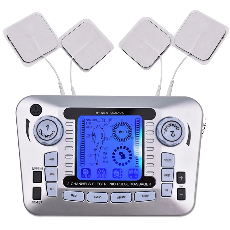 Electronic Pulse Massager Tens Ems Macchina per il massaggio del muscolo elettrico del nervo stimolatore Agopuntura Fat Burner Sollievo dal dolore