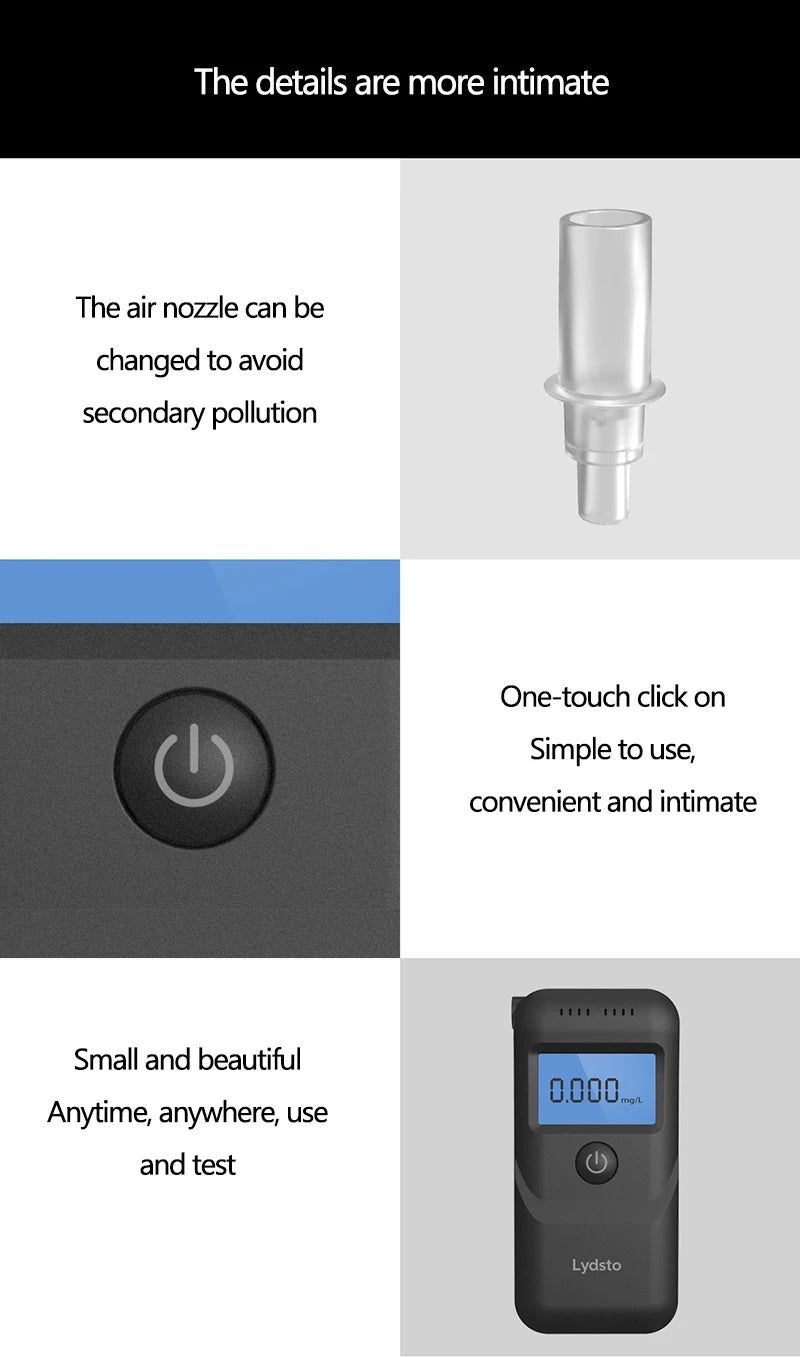 Scelta Hydsto Digital alcol tester alcool rilevatore USB ricaricabile etilometro altamente sensibile sensore che soffia tester