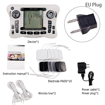 Electronic Pulse Massager Tens Ems Macchina per il massaggio del muscolo elettrico del nervo stimolatore Agopuntura Fat Burner Sollievo dal dolore