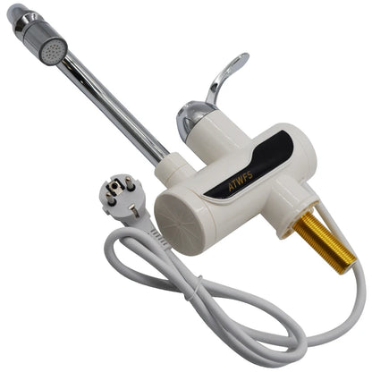 Scaldabagno istantaneo ATWFS da 3000 W senza serbatoio, rubinetto elettrico per acqua calda, rubinetto da cucina con indicatore di temperatura