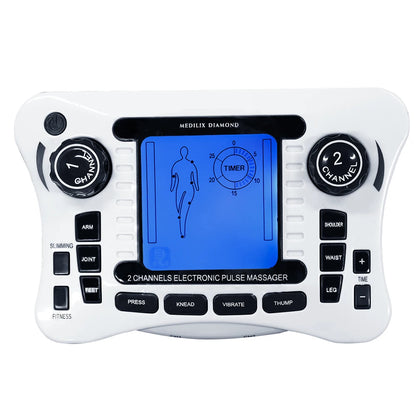 Electronic Pulse Massager Tens Ems Macchina per il massaggio del muscolo elettrico del nervo stimolatore Agopuntura Fat Burner Sollievo dal dolore
