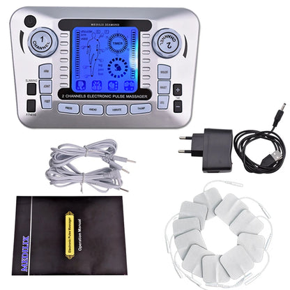 Electronic Pulse Massager Tens Ems Macchina per il massaggio del muscolo elettrico del nervo stimolatore Agopuntura Fat Burner Sollievo dal dolore
