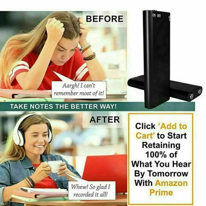 Ultra-sottile piccolo mini registratore vocale 4-32GB Digtal suono professionale attivato Dictaphone rumore ridurre registrare 8 GB lettore MP3