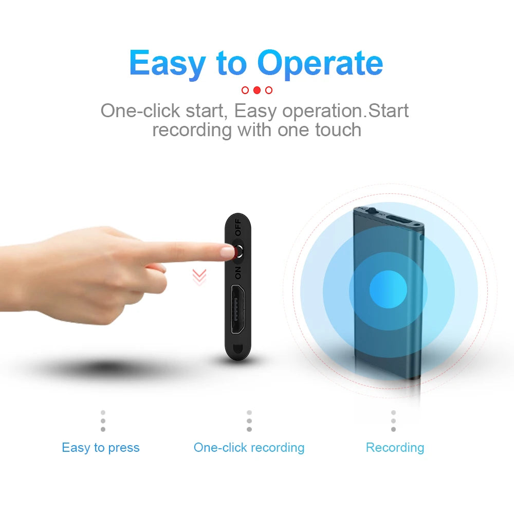 Ultra-sottile piccolo mini registratore vocale 4-32GB Digtal suono professionale attivato Dictaphone rumore ridurre registrare 8 GB lettore MP3