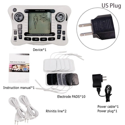 Electronic Pulse Massager Tens Ems Macchina per il massaggio del muscolo elettrico del nervo stimolatore Agopuntura Fat Burner Sollievo dal dolore