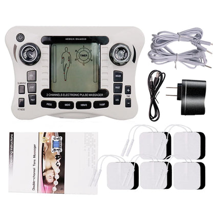 Electronic Pulse Massager Tens Ems Macchina per il massaggio del muscolo elettrico del nervo stimolatore Agopuntura Fat Burner Sollievo dal dolore