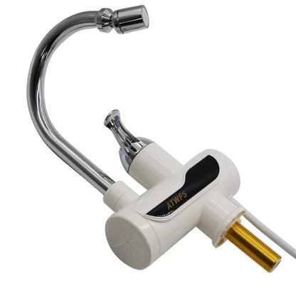 Scaldabagno istantaneo ATWFS da 3000 W senza serbatoio, rubinetto elettrico per acqua calda, rubinetto da cucina con indicatore di temperatura