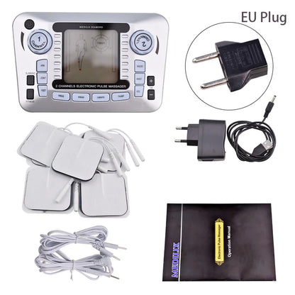 Electronic Pulse Massager Tens Ems Macchina per il massaggio del muscolo elettrico del nervo stimolatore Agopuntura Fat Burner Sollievo dal dolore