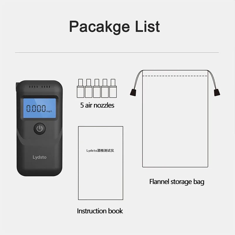 Scelta Hydsto Digital alcol tester alcool rilevatore USB ricaricabile etilometro altamente sensibile sensore che soffia tester