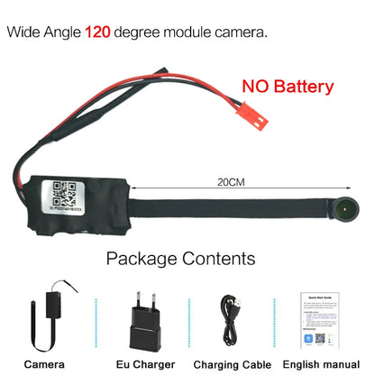 WiFi IP Mini Nanny Camera Modulo Motion P2P batteria Videocamera Videoregistratore Sicurezza domestica Micro camcorder telecomando Nascosto TF
