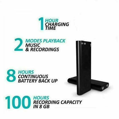 Ultra-sottile piccolo mini registratore vocale 4-32GB Digtal suono professionale attivato Dictaphone rumore ridurre registrare 8 GB lettore MP3