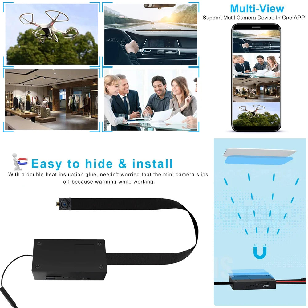 WiFi IP Mini Nanny Camera Modulo Motion P2P batteria Videocamera Videoregistratore Sicurezza domestica Micro camcorder telecomando Nascosto TF