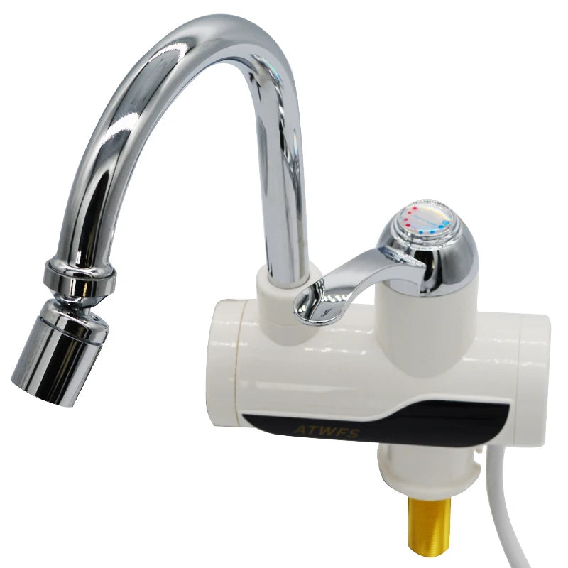 Scaldabagno istantaneo ATWFS da 3000 W senza serbatoio, rubinetto elettrico per acqua calda, rubinetto da cucina con indicatore di temperatura