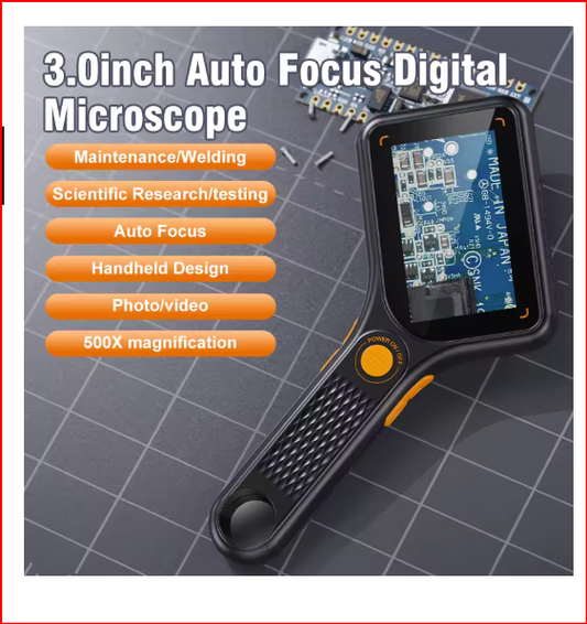 MICROSCOPIO PORTATILE 500X HD r 2 pollici IPS schermo portatile microscopio fotocamera con 8 LED luce