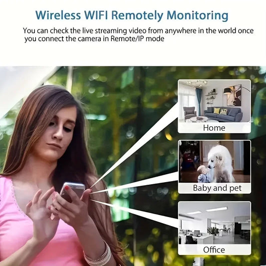 1080P HD Mini telecameraCON VISIONE NOTTURNA WiFi Sicurezza interna Sorveglianza di sicurezza Baby Monitor IP Cam Audio Video  REGISTRAZIONE