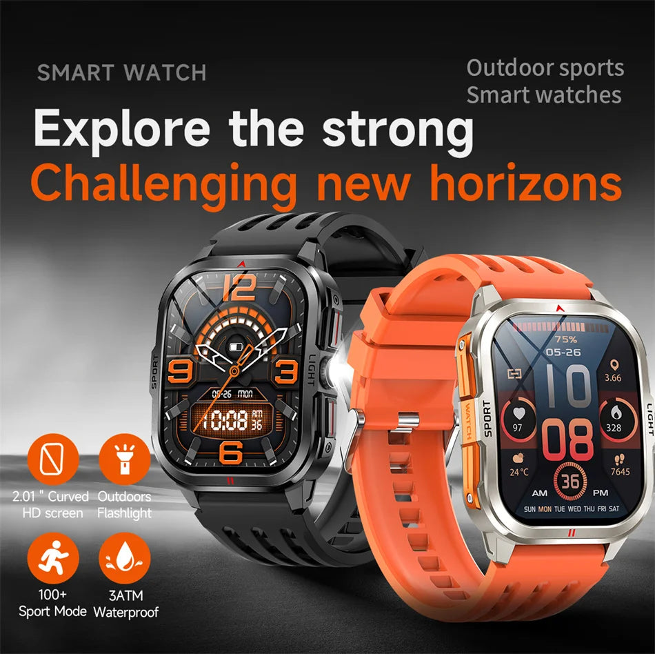 Nuovo per Xiaomi Military Smart Watch Men 3ATM impermeabile all'aperto Sport Fitness Tracker Monitor di salute Bluetooth Chiamata Smart Watch