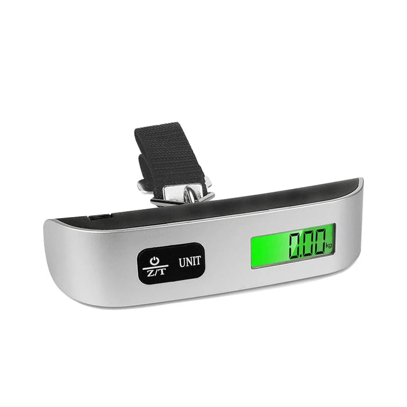 BILANCIA Scala portatile Display LCD digitale 110lb/ 50kg bagaglio elettronico appeso valigia viaggio pesi bagagli strumenti di equilibrio di peso