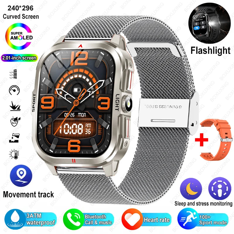 Nuovo per Xiaomi Military Smart Watch Men 3ATM impermeabile all'aperto Sport Fitness Tracker Monitor di salute Bluetooth Chiamata Smart Watch