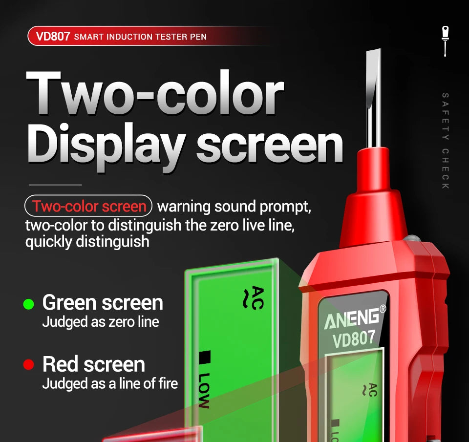 ANENG VD807 Una parola di induzione portatile 50/ 60Hz Smart Tester penna elettrica NCV sensore AC 12-300V senza contatto filo rivelatore strumenti