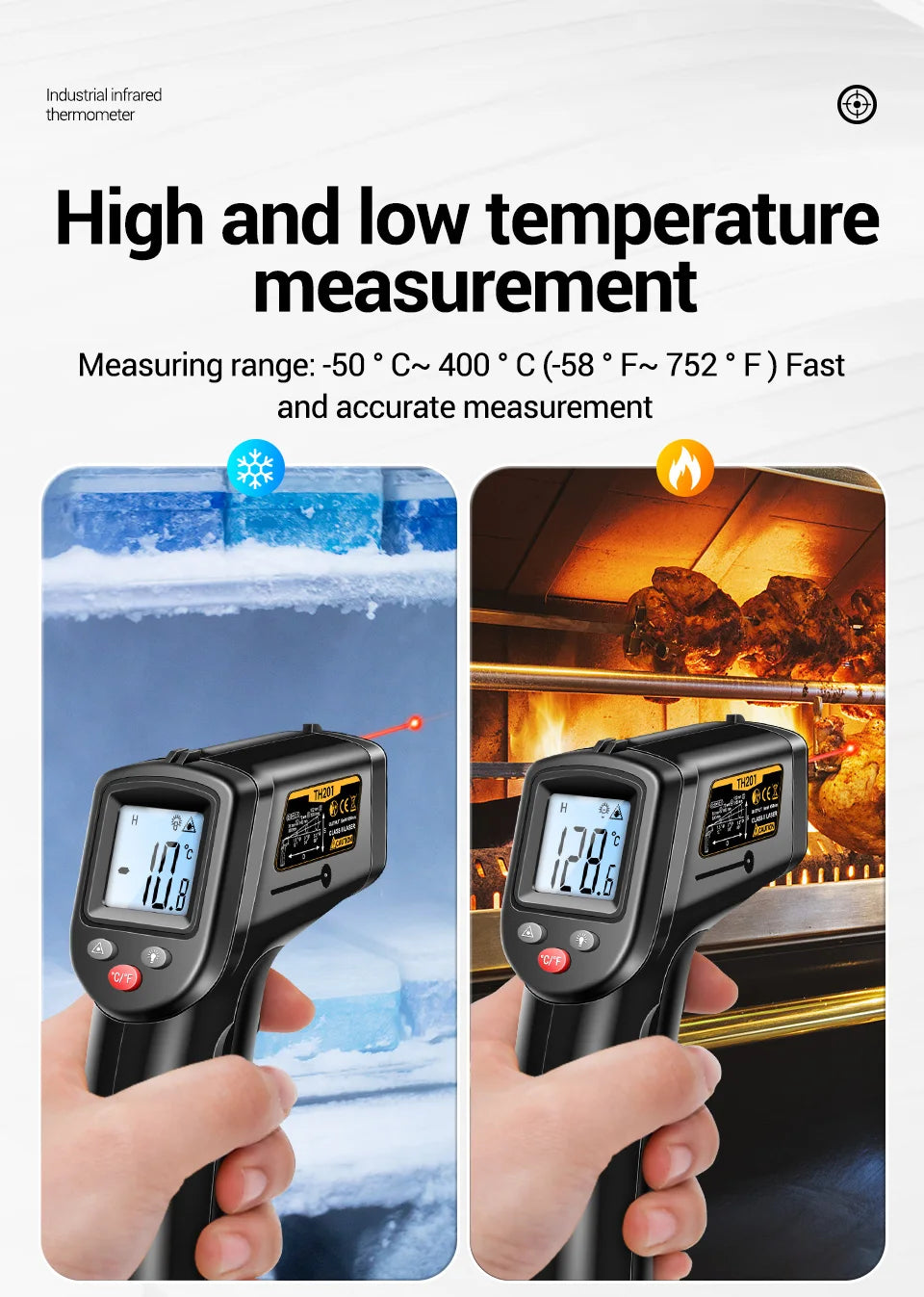 ANENG TH201 Celsius Display digitale termometro a infrarossi altamente sensibile senza contatto temperatura misurazione pistola igrometro