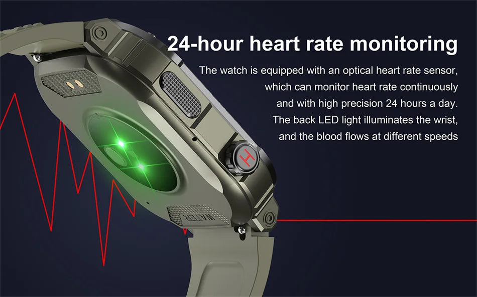 Nuovo per Huawei Xiaomi Military Smart Watch Monitor di salute degli uomini impermeabile all'aperto Sport Tracker Bluetooth Call Smartwatch 2025