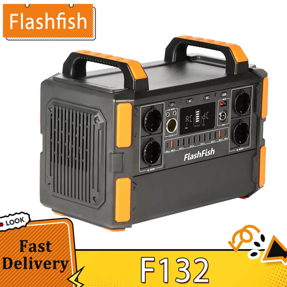 Flashfish F132 1000w centrale elettrica portatile, 1041.6Wh/327600mAh LiFePo4 batteria solare generatore, uscita CA 230 V, 19 uscite