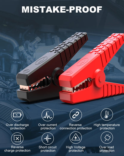 Compressore d'aria Buture 5 in 1 per auto con avviamento di emergenza, power bank da 26800 mAh, batteria portatile, gonfiatore digitale per pneumatici con uscita CC da 160 W