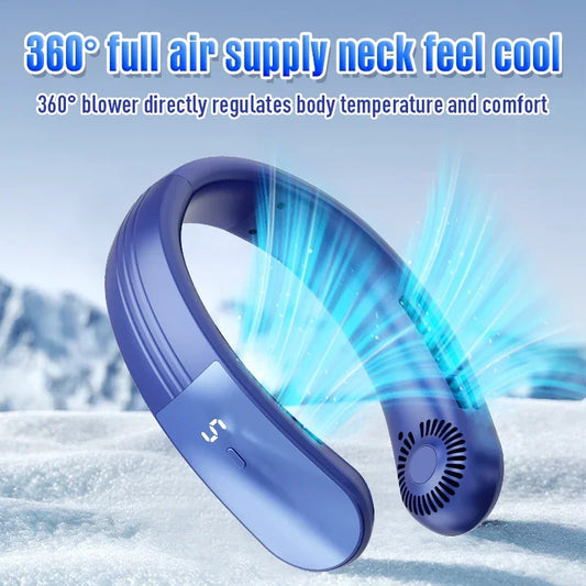 IL VENTO VI ARRIVA COME NATURALE Ventilatore da collo pieghevole JKUOO 2025 - Ricaricabile tramite USB a 3 velocità, silenzioso e fresco per campeggio/spiaggia/viaggi - Offerta estiva, spedizione gratuita