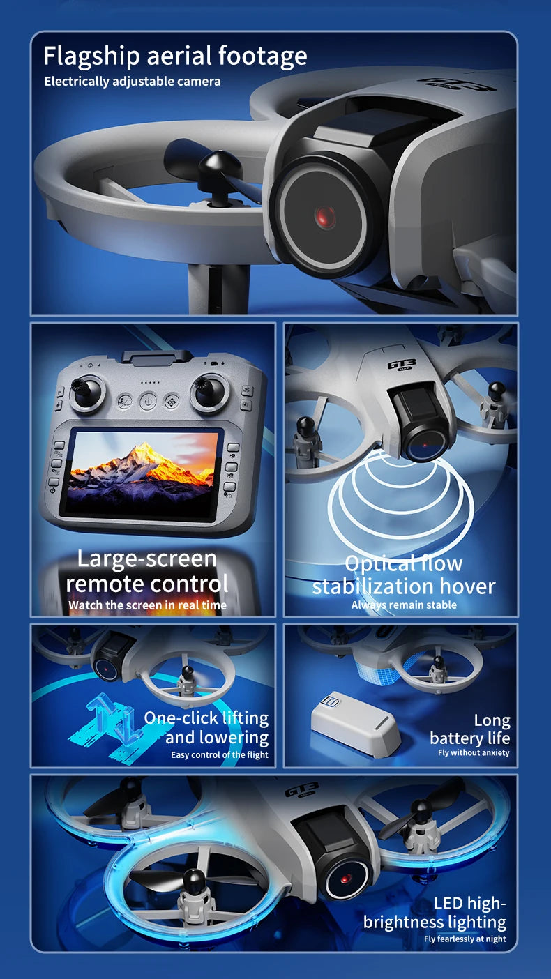 - 180° Doppie telecamere 5G WIFI Motori brushless Anti-ostacolo FPV Quadricottero pieghevole
