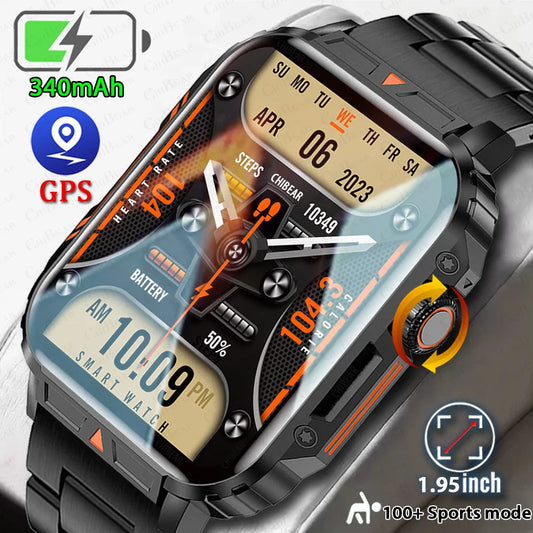 2024 Nuovo uomo militare all'aperto 1.95 Smart Watch uomini bluetooth chiamata smartwatch uomini per android ios ip68 impermeabile ftiness orologi