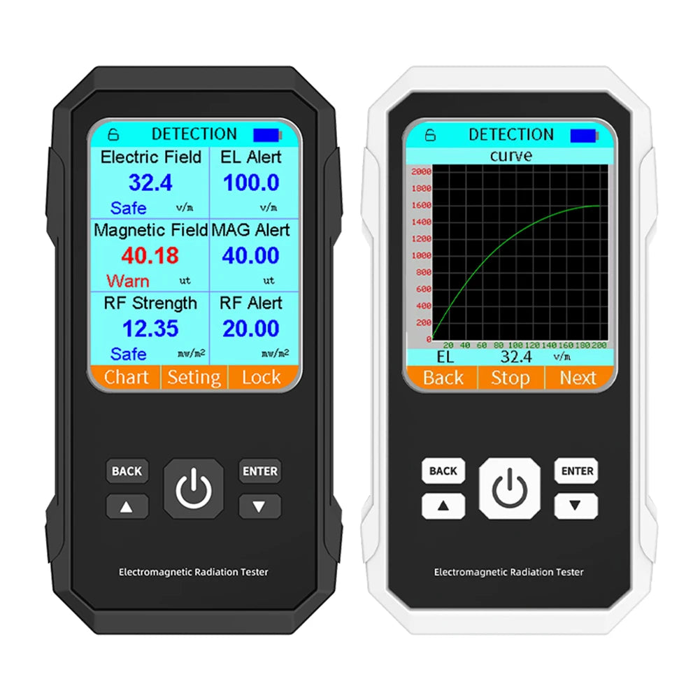 Campo elettrico Campo magnetico Tester di radiazione RF Misuratore digitale EMF Schermo a colori retroilluminato per ispezioni EMF casa e ufficio