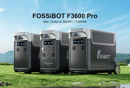 FOSSiBOT F3600 Pro Centrale Elettrica Portatile, Batteria LiFePO4 da 3840Wh, Espandibile Fino a 11,52kwh, Uscita CA 3600 W, Ingresso Solare da 2000W, Power Station per Domestico, Campeggio, Viaggio