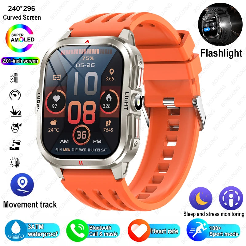 Nuovo per Xiaomi Military Smart Watch Men 3ATM impermeabile all'aperto Sport Fitness Tracker Monitor di salute Bluetooth Chiamata Smart Watch