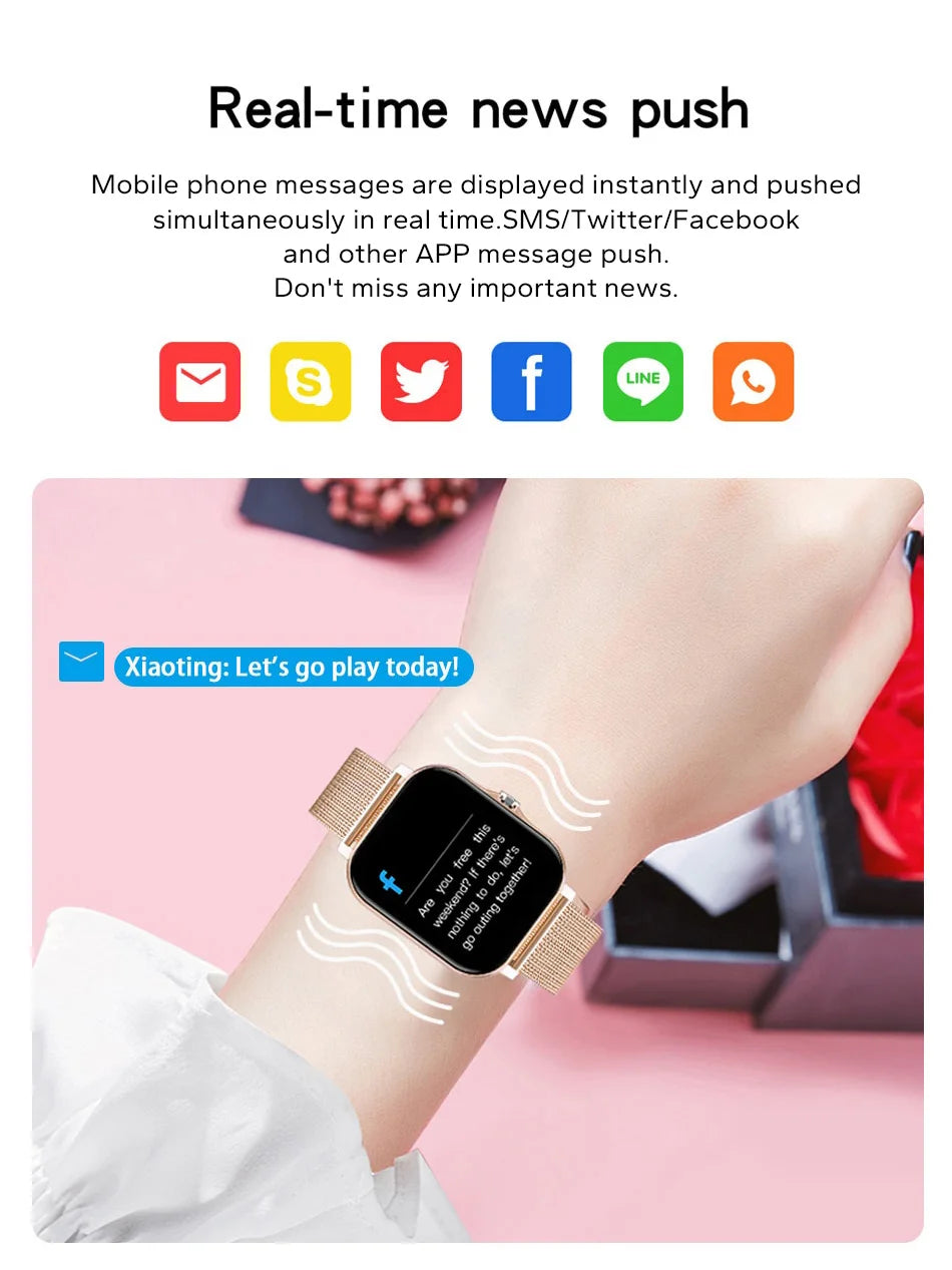2024 Smart Watch Android Phone 1.44'' Pollici Schermo a colori Bluetooth Chiamata Ossigeno del sangue/ monitoraggio della pressione Smart Watch Donne Uomini