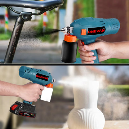 ONEVAN 100ML Pistola a spruzzo elettrica senza fili spruzzatore di vernice ricaricabile auto mobili in acciaio utensili elettrici per 21 v 18 v batteria