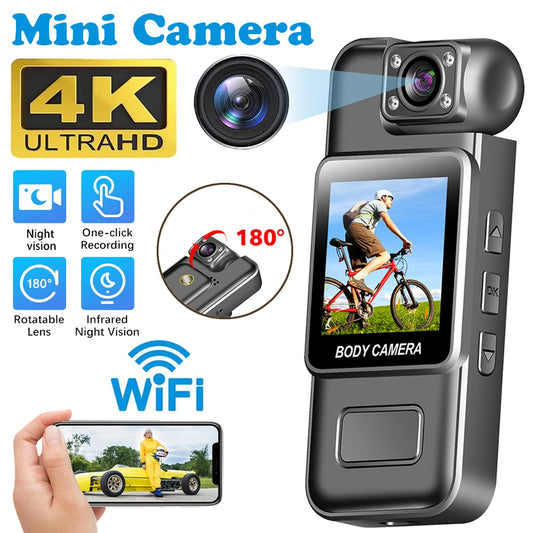 Ultra HD 4K WiFi Mini macchina fotografica portatile Registratore video digitale Polizia BodyCam Visione notturna a infrarossi Sport DV Camcorder 카메라